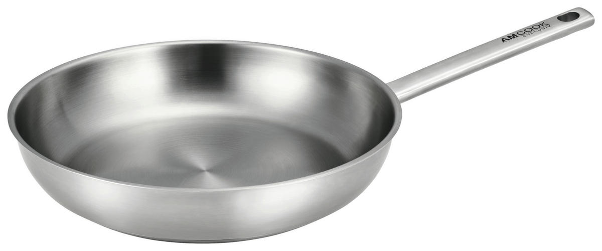 PFANNE Pfanne 28 cm  - Edelstahlfarben, Basics, Metall (28cm) - Am Cook