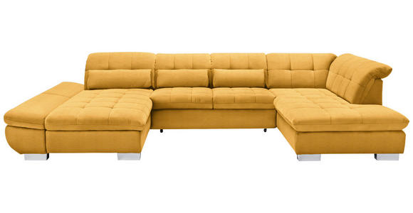 WOHNLANDSCHAFT  in Mikrofaser Gelb  - Chromfarben/Gelb, Design, Kunststoff/Textil (204/350/211cm) - Xora