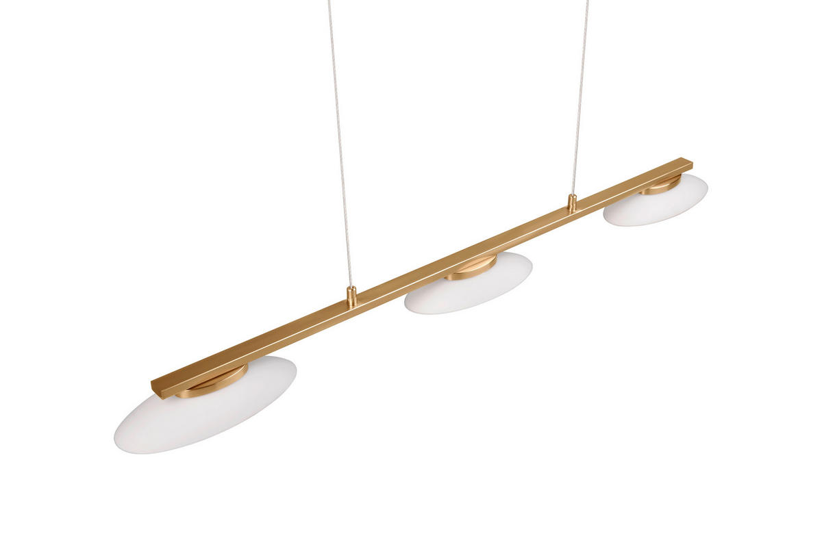 LED-PENDELLEUCHTE 102/10,5/150 cm    - Weiss/Messingfarben, Design, Glas/Metall (102/10,5/150cm) - Trio Leuchten