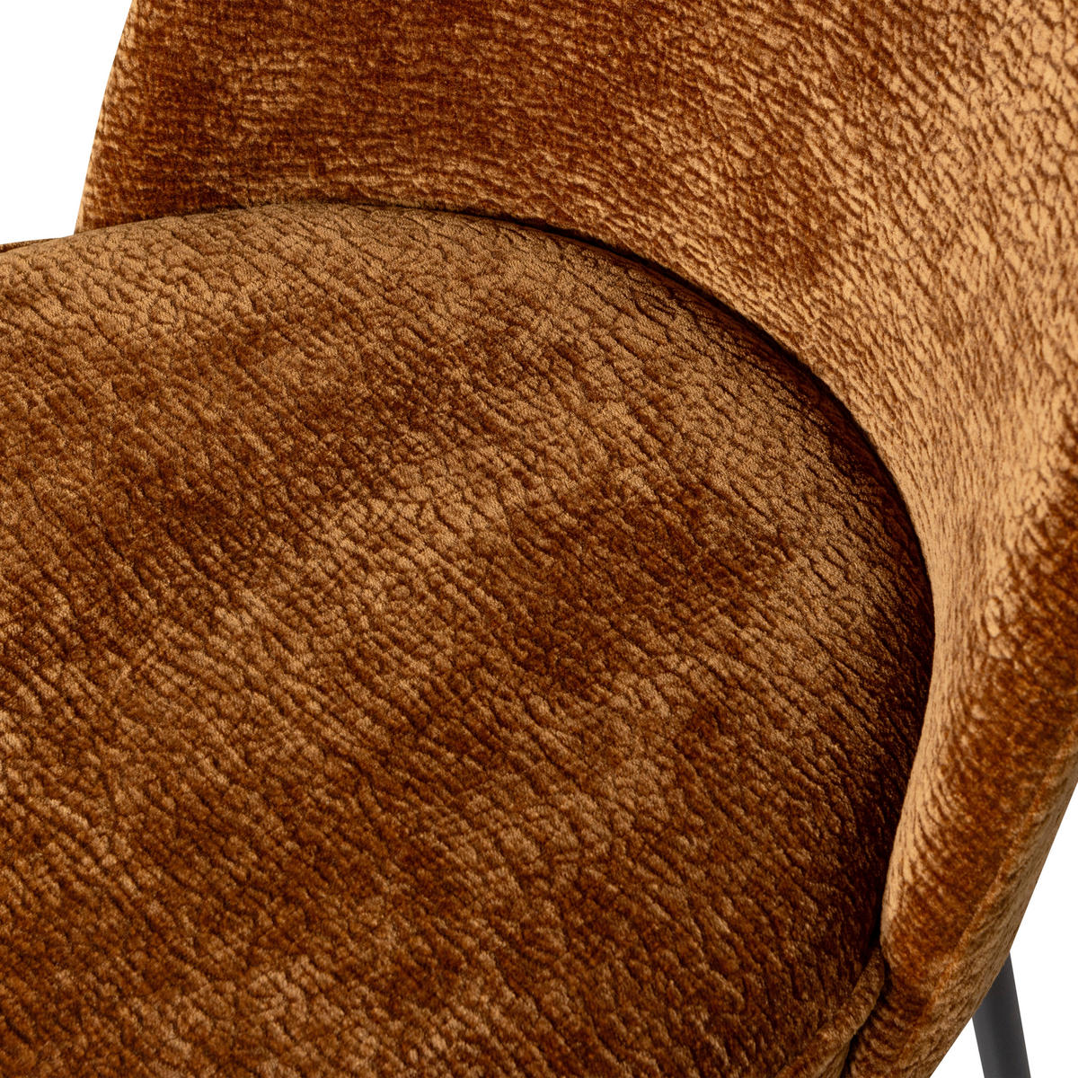 STUHL-SET 2 Stück  in Chenille  - Schwarz/Braun, MODERN, Textil/Metall (50/83/57cm) - Livetastic