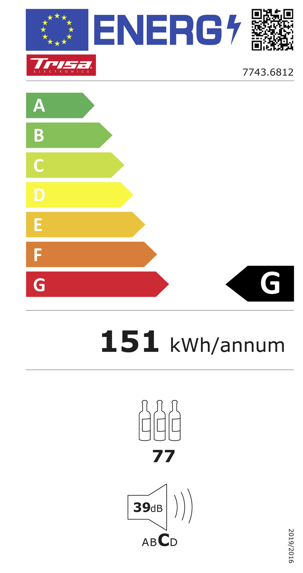 WEINKÜHLSCHRANK 7743.6812  - Schwarz, Basics, Metall (129/50/60cm)