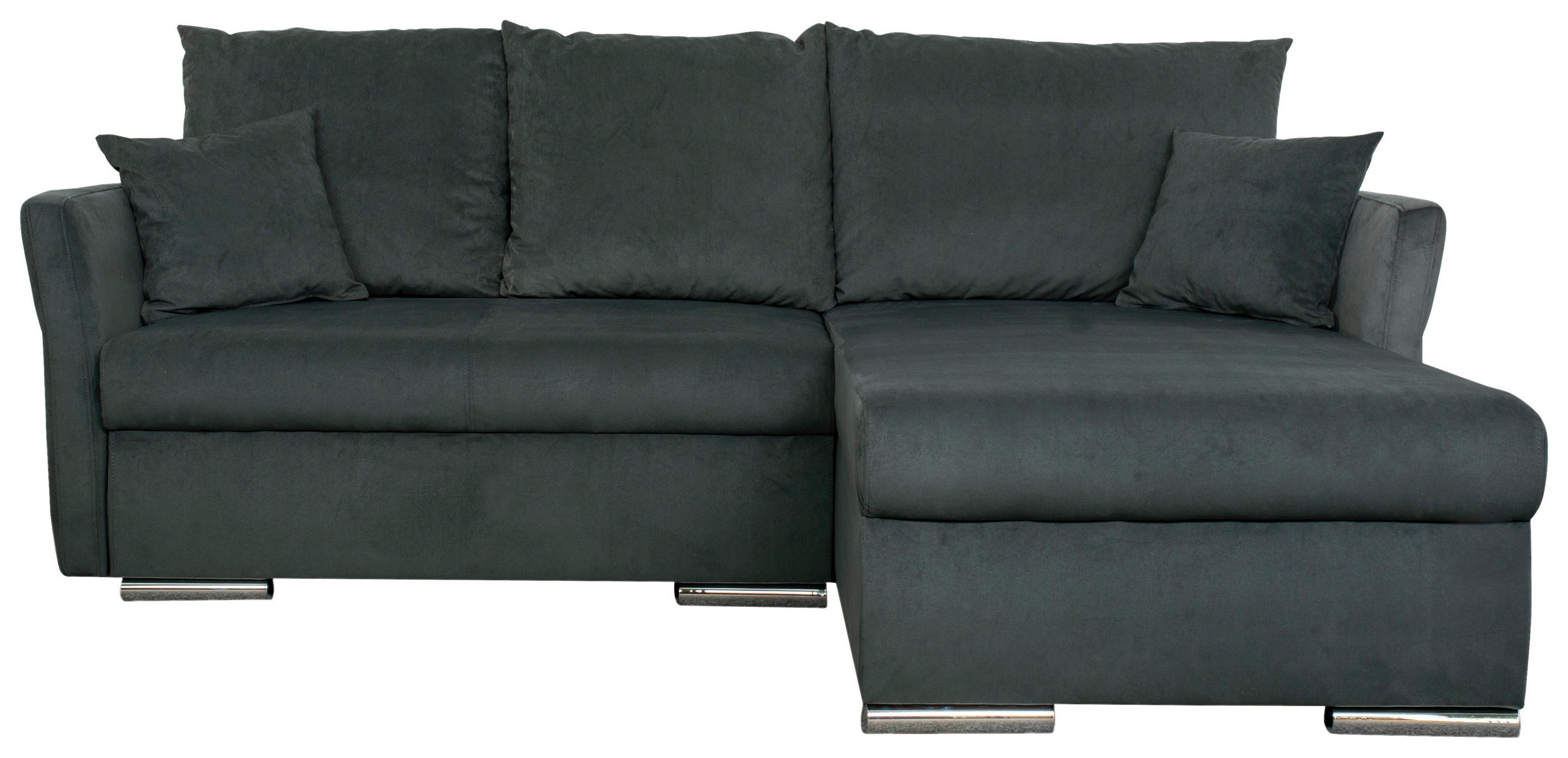 SEDEŽNA GARNITURA, velur siva  - barve kroma/siva, Moderno, umetna masa/tekstil (218/168cm) - Carryhome