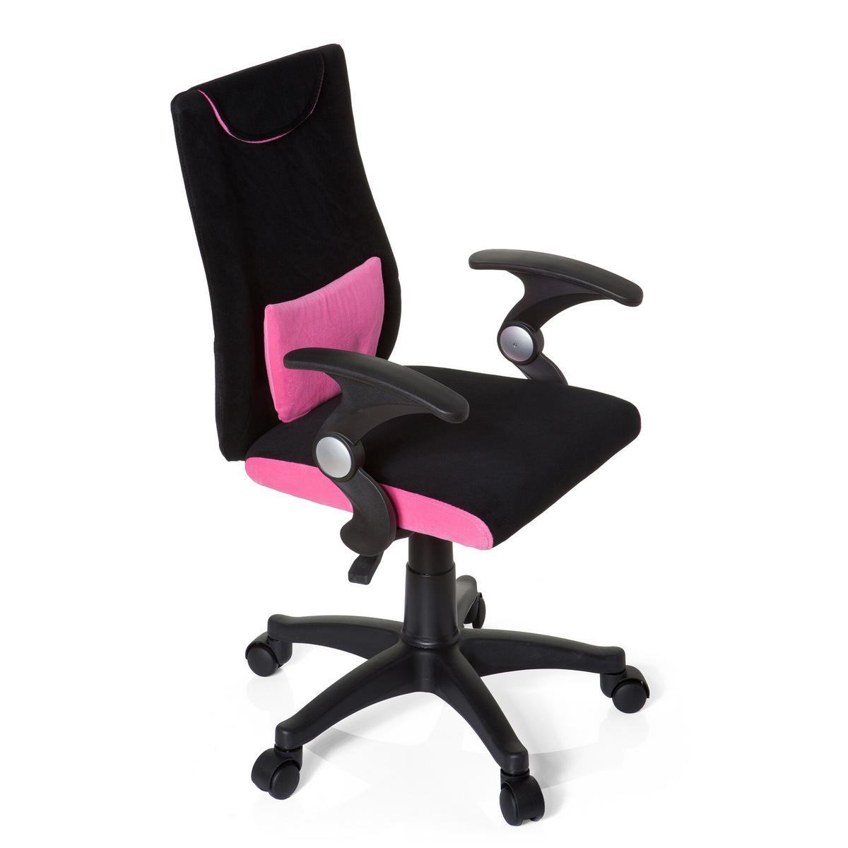 MLADINSKI VRTLJIVI STOL umetna masa črna, pink  - roza/pink, Basics, umetna masa (50/87-97/40cm) - MID.YOU