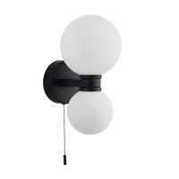 BADEZIMMER-WANDLEUCHTE Pulsa 12/23.2 cm   - Opal/Schwarz, Basics, Glas (12/23.2cm) - ENDON