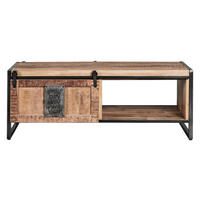 COUCHTISCH Rustic Getaway Mangoholz massiv 120/60/45 cm rechteckig Anthrazit, Naturfarben  - Anthrazit/Naturfarben, Basics, Holz/Metall (120/60/45cm) - Livetastic