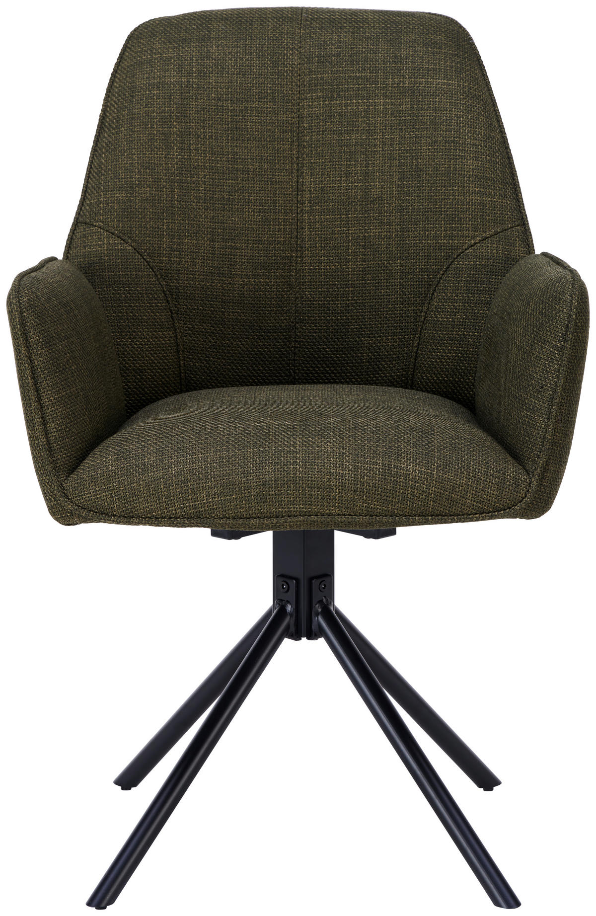 ARMLEHNSTUHL  in Eisen Webstoff  - Schwarz/Olivgrün, Design, Textil/Metall (59/87/61cm) - Carryhome