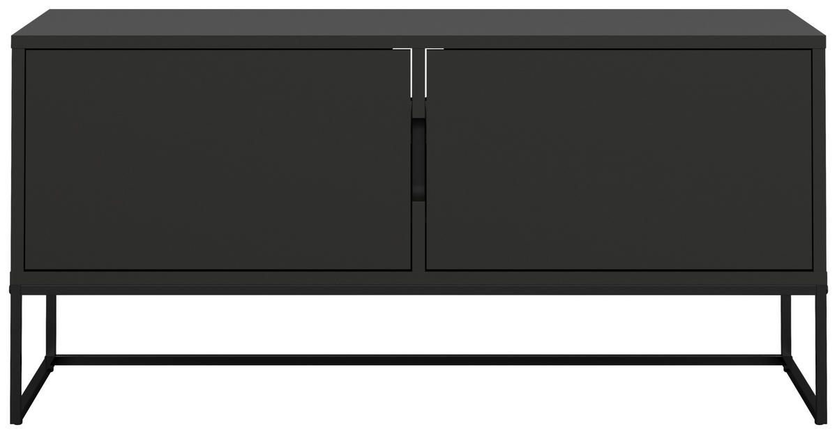 LOWBOARD Lipp  in 118/57/43 cm  - Schwarz, Design, Holzwerkstoff/Metall (118/57/43cm)