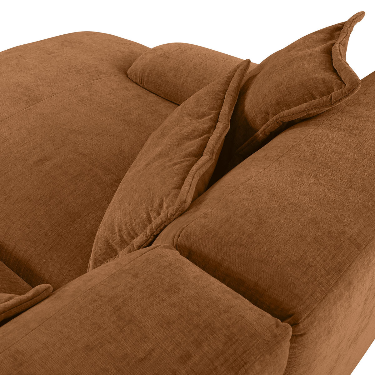 ECKSOFA in Flachgewebe Rostfarben  - Rostfarben/Schwarz, Konventionell, Kunststoff/Textil (174/274cm) - Carryhome