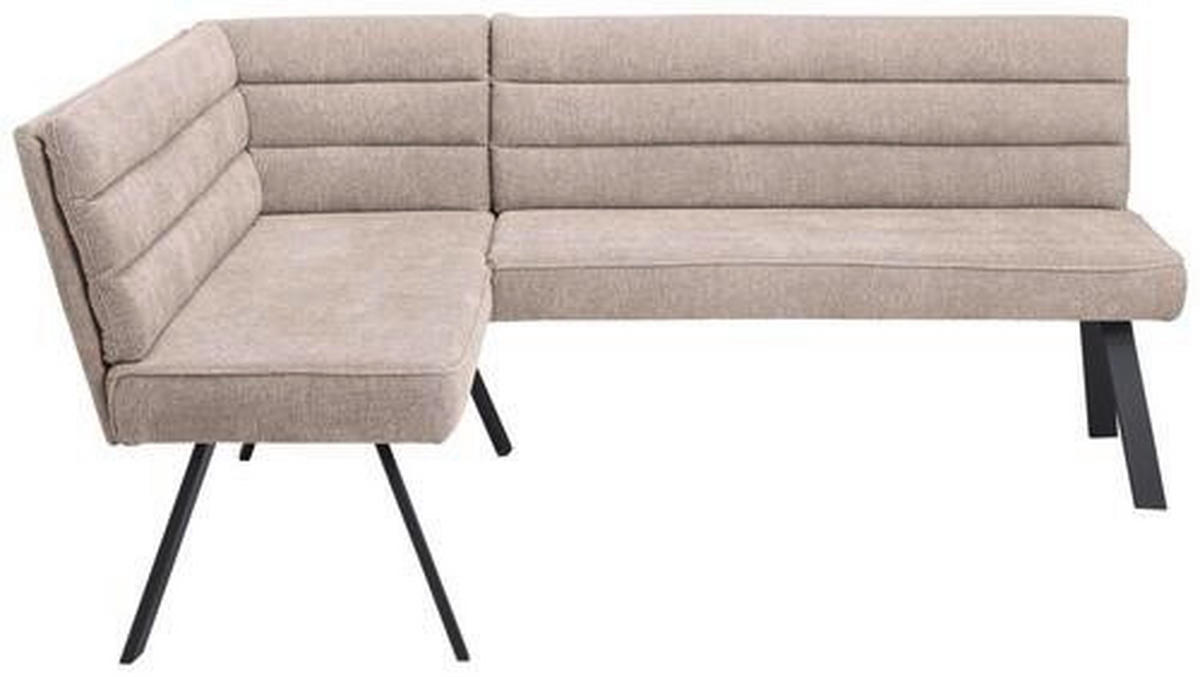ECKBANK 140/175 cm  in Braun, Schwarz  - Schwarz/Braun, Design, Textil/Metall (140/175cm) - Cantus