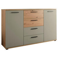 SIDEBOARD  150/92/38 cm 4 Schublade(n)  - Salbeigrün/Schwarz, Konventionell, Holzwerkstoff/Kunststoff (150/92/38cm) - Xora