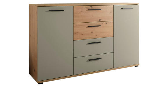 SIDEBOARD  150/92/38 cm 4 Schublade(n)  - Salbeigrün/Schwarz, KONVENTIONELL, Holzwerkstoff/Kunststoff (150/92/38cm) - Xora