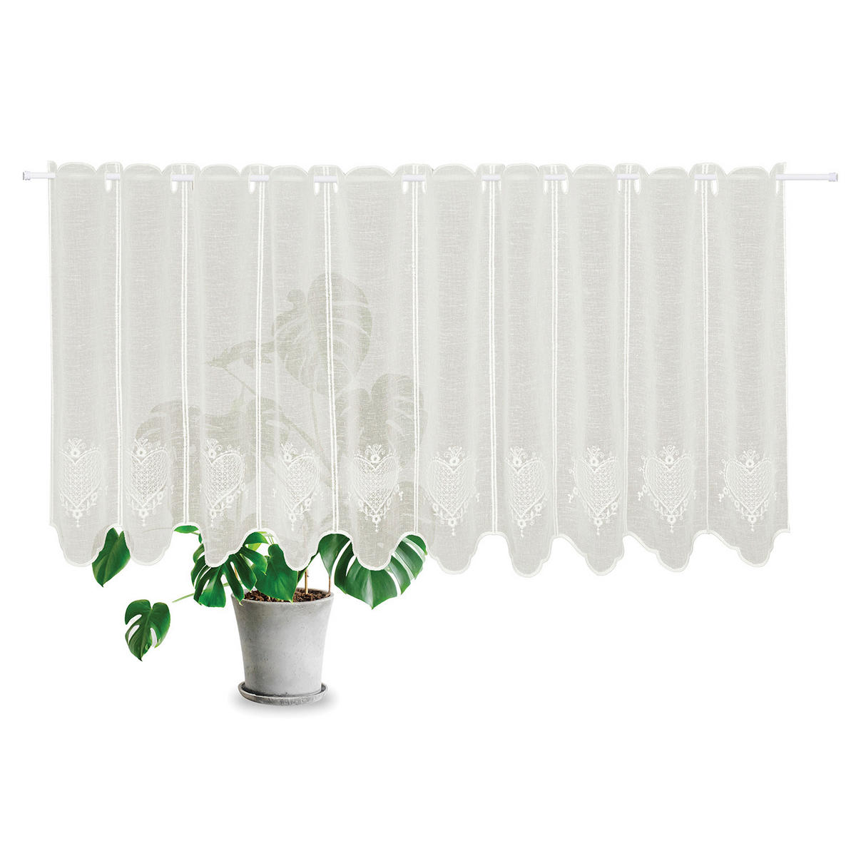 KURZGARDINE   96/50 cm   - Naturfarben, KONVENTIONELL, Textil (96/50cm)