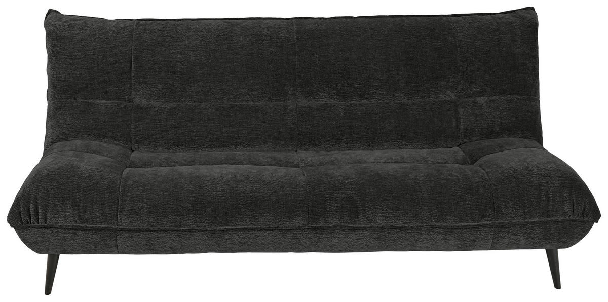 3-SITZER-SOFA in Mikrofaser Schwarz  - Schwarz, KONVENTIONELL, Textil/Metall (230/100/101cm) - Hom`in