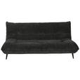 3-SITZER-SOFA  in Mikrofaser Schwarz  - Schwarz, KONVENTIONELL, Textil/Metall (230/100/101cm) - Hom`in