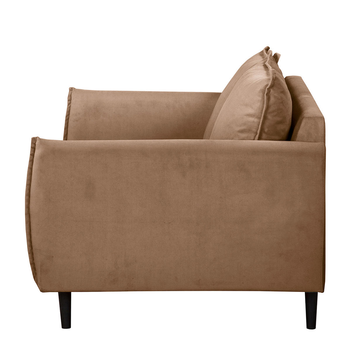 2-SITZER-SOFA JULI in Samt Dunkelbraun  - Dunkelbraun/Schwarz, Design, Holz/Textil (138/86/100cm) - P & B