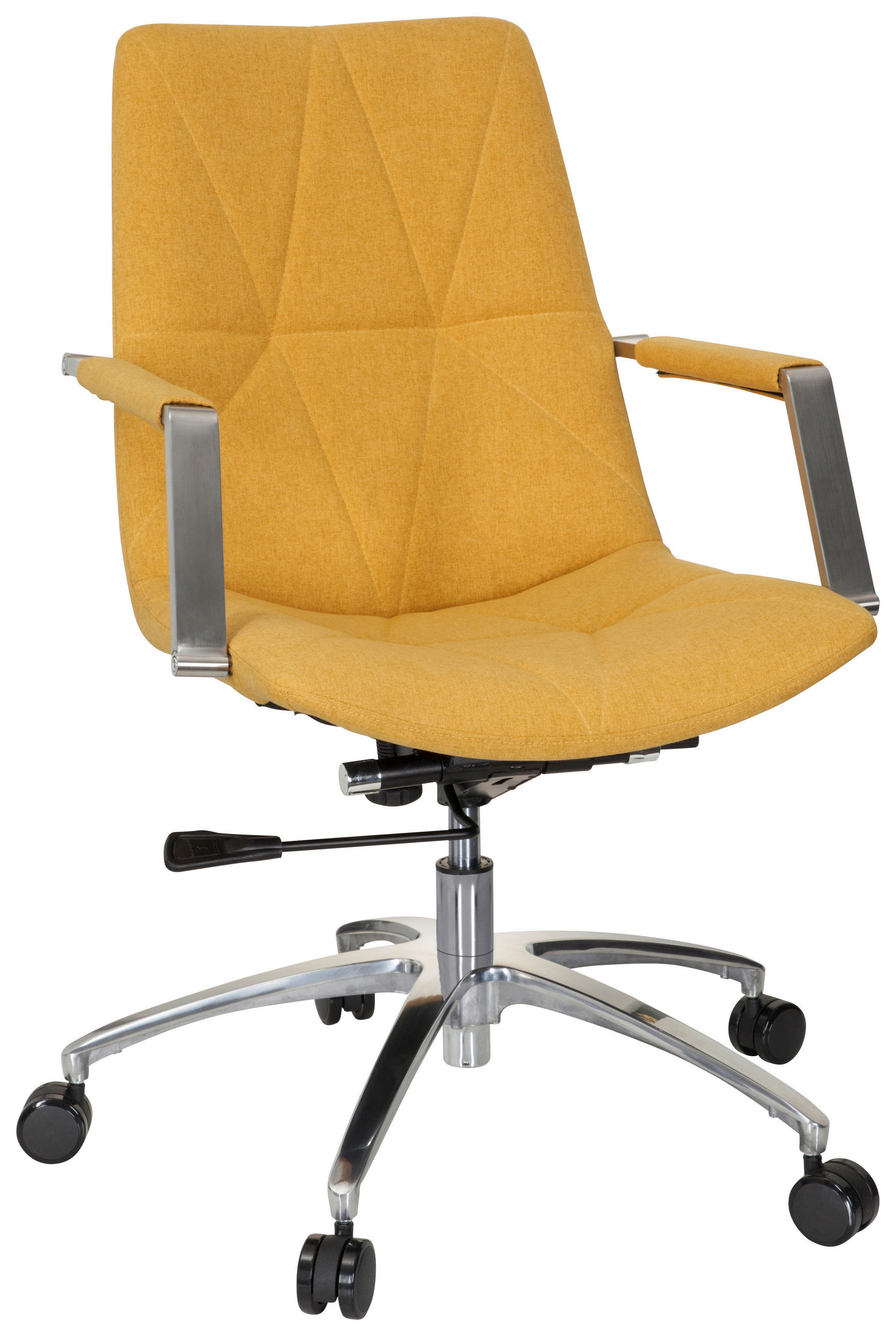 DREHSTUHL Flachgewebe Gelb  - Gelb/Alufarben, MODERN, Kunststoff/Textil (57/100/75cm) - MID.YOU