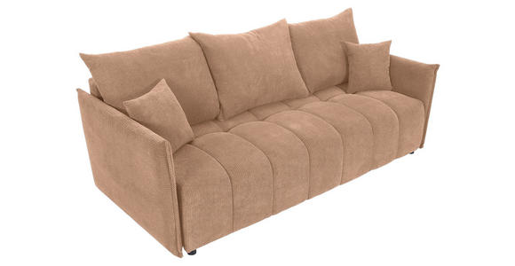 SCHLAFSOFA Plüsch Rosa  inkl. Zierkissen, Rückenkissen, Bettkasten, Schlaffunktion, Rücken echt, Liegefläche im Originalstoff  - Schwarz/Rosa, KONVENTIONELL, Kunststoff/Textil (200/73/105cm) - Carryhome