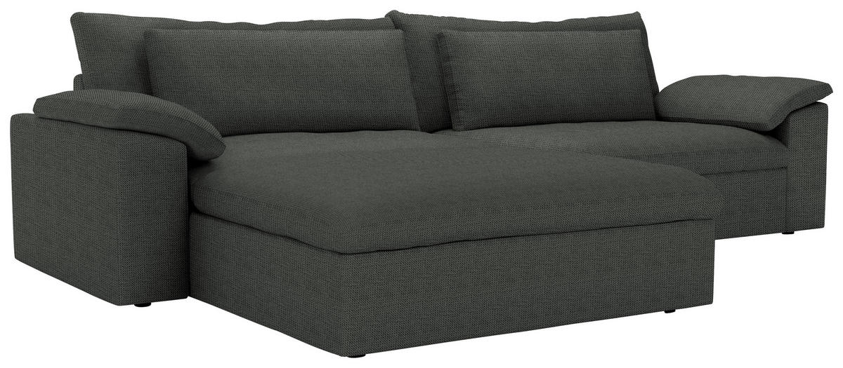 ECKSOFA  Chenille Anthrazit  - Anthrazit/Schwarz, Modern, Kunststoff/Textil (198/306cm) - Carryhome