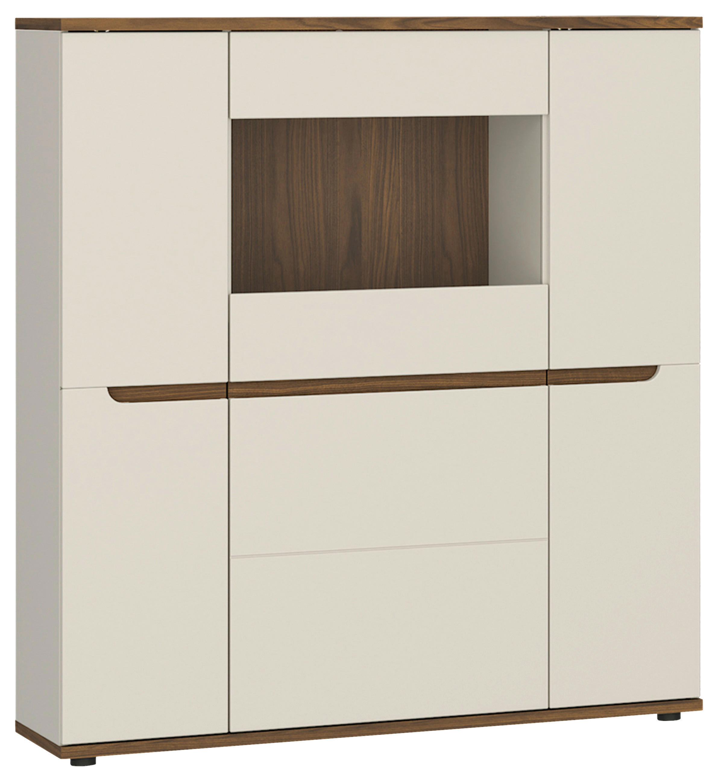 VITRIN diófa színű, kasmírszínű  - kasmírszínű/diófa színű, Basics, műanyag/faalapú anyag (120/135/38cm) - Hom`in