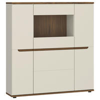 VITRIN diófa színű, kasmírszínű  - kasmírszínű/diófa színű, Basics, műanyag/faalapú anyag (120/135/38cm) - Hom`in
