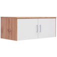 AUFSATZSCHRANK 106/43/54 cm   - Silberfarben/Eiche Wotan, KONVENTIONELL, Holzwerkstoff/Kunststoff (106/43/54cm) - Xora