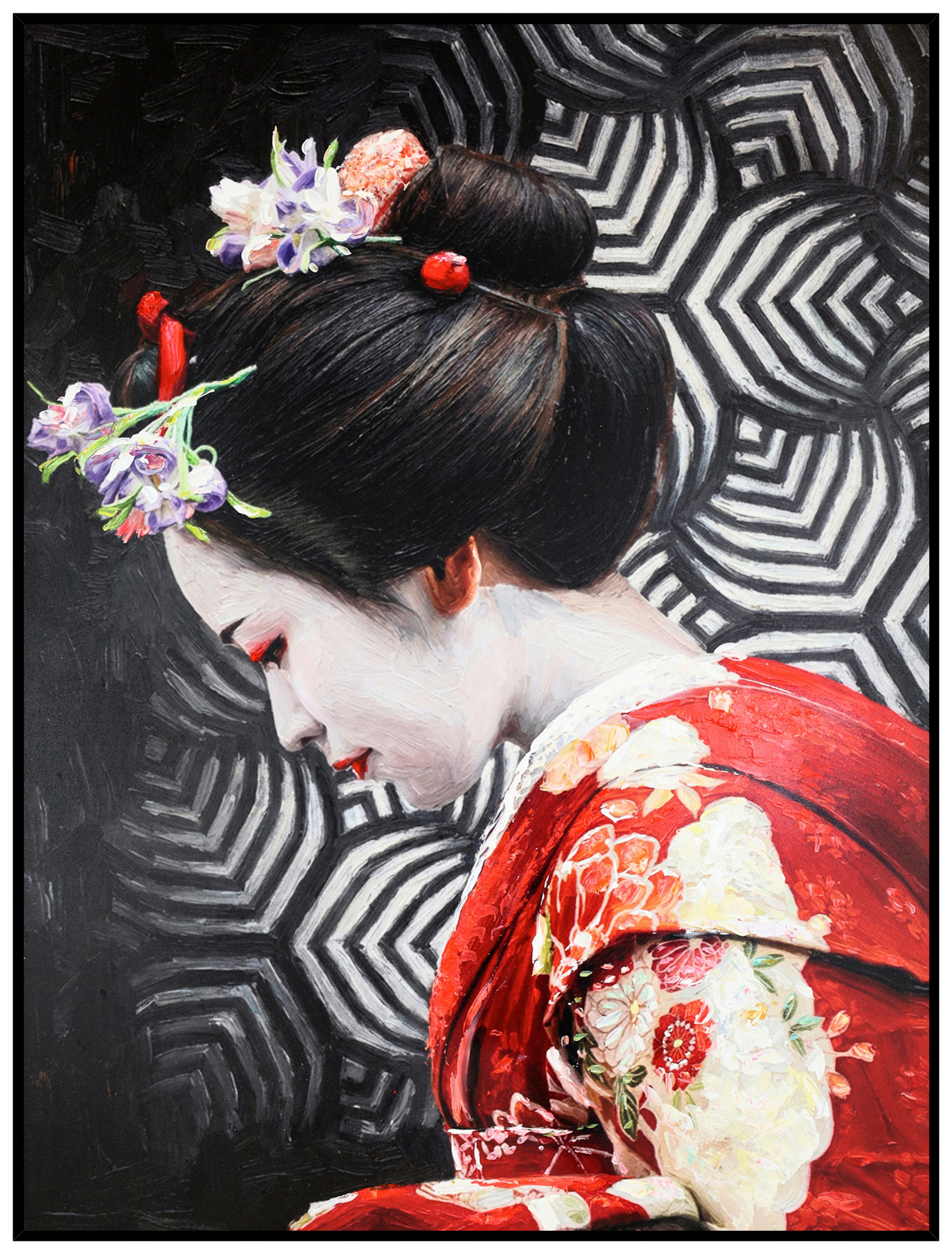 ÖLGEMÄLDE Menschen, Ethno, Frauen 60/80 cm  - Multicolor/Schwarz, Design, Holzwerkstoff/Textil (60/80cm) - Monee