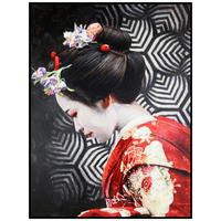 OLAJFESTMÉNY 60/80 cm  - fekete/többszínű, Design, faalapú anyag/textil (60/80cm) - Monee