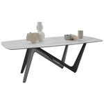 ESSTISCH in Kunststoff, Keramik 220/110/75 cm  - Anthrazit/Weiß, Design, Keramik/Kunststoff (220/110/75cm) - Dieter Knoll