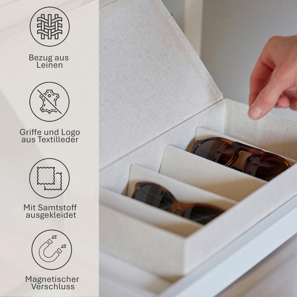 ORGANIZER  - Beige, Basics, Karton/Textil (32/25/8cm) - Store It