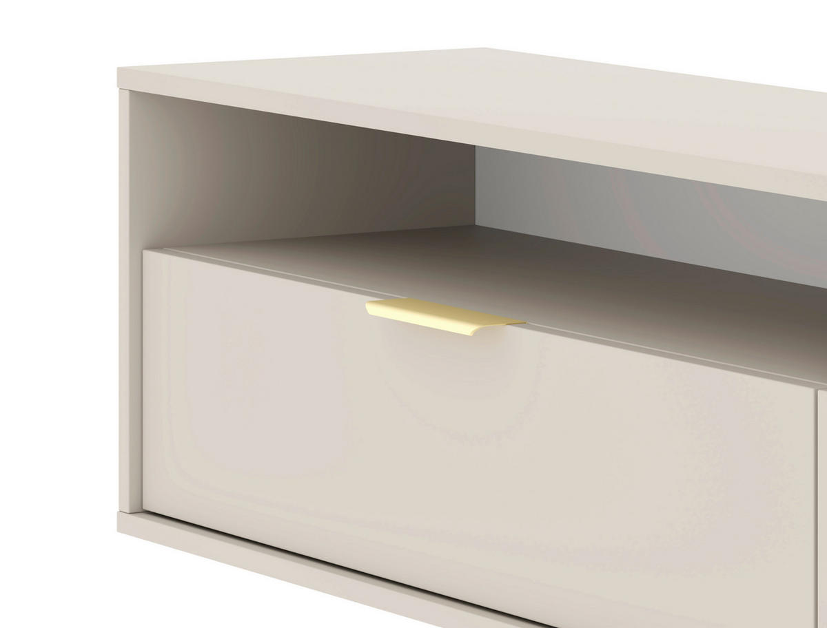 LOWBOARD  in 175/35/33 cm  - Kaschmir/Goldfarben, Design, Holzwerkstoff/Metall (175/35/33cm) - Livetastic