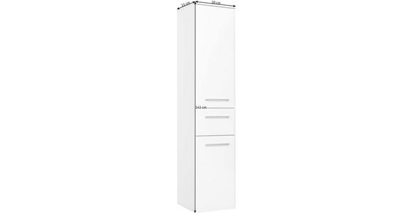 MIDISCHRANK 30/141/33 cm - Chromfarben/Weiß Hochglanz, KONVENTIONELL, Glas/Holzwerkstoff (30/141/33cm) - Xora
