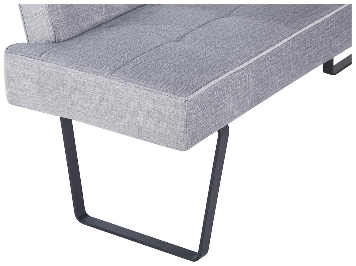 ECKBANK 190/150 cm  in Hellbraun  - Hellbraun/Schwarz, KONVENTIONELL, Textil/Metall (190/150cm) - MID.YOU