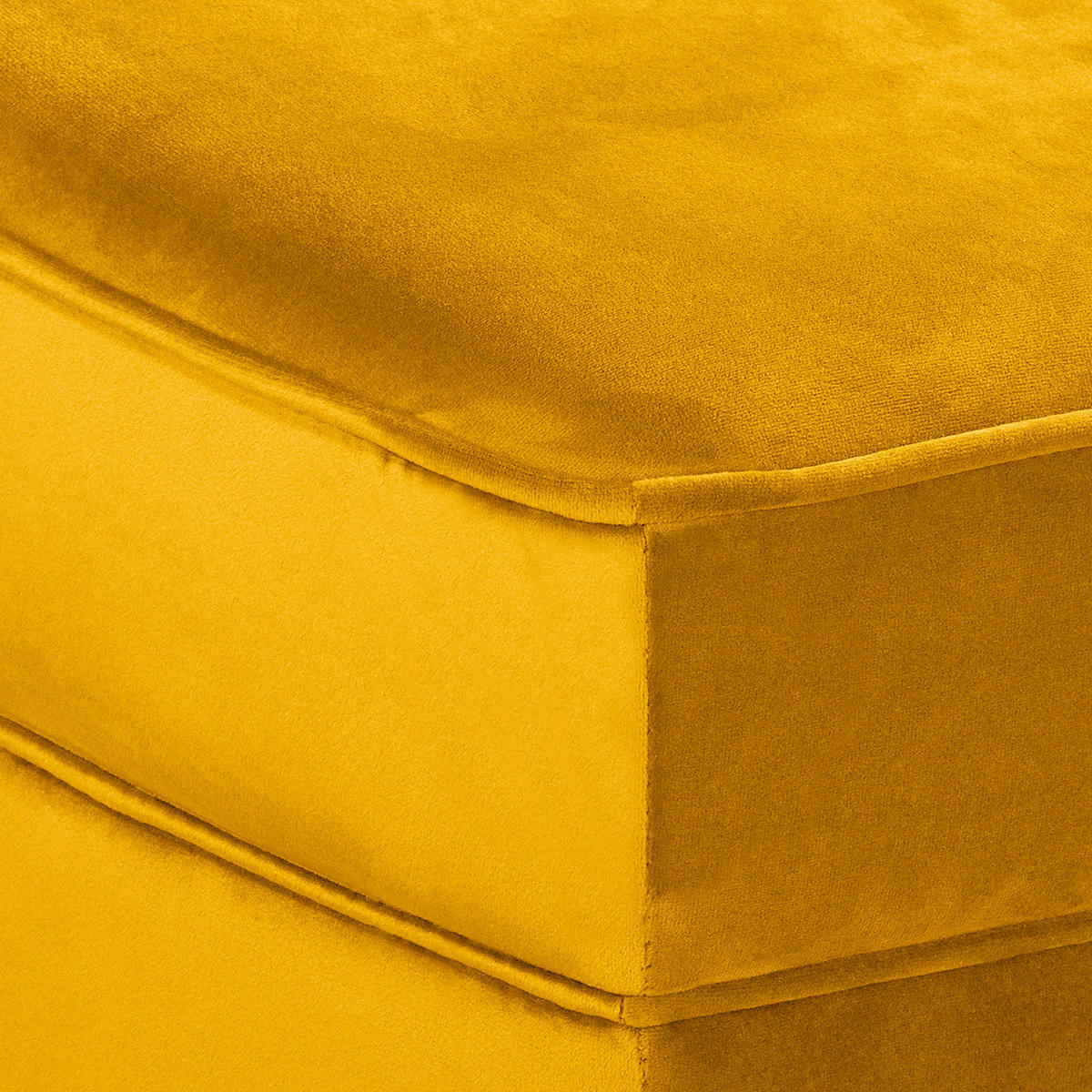 RÉCAMIERE Samt Senfgelb  - Senfgelb/Braun, Design, Holz/Textil (185/93/75cm) - Livetastic