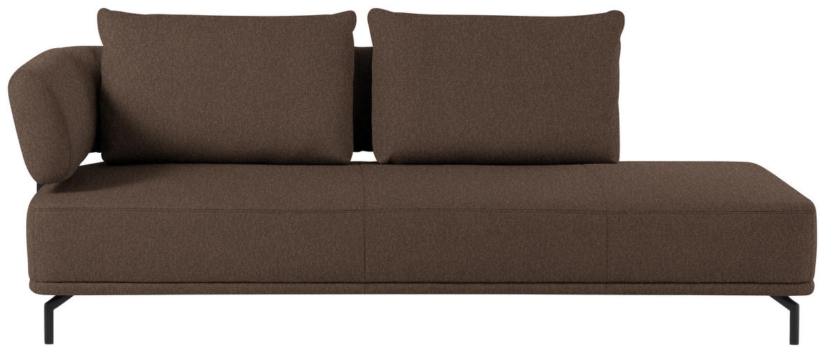 RÉCAMIERE in Flachgewebe Braun  - Schwarz/Braun, Design, Textil/Metall (227/89/101cm) - Dieter Knoll
