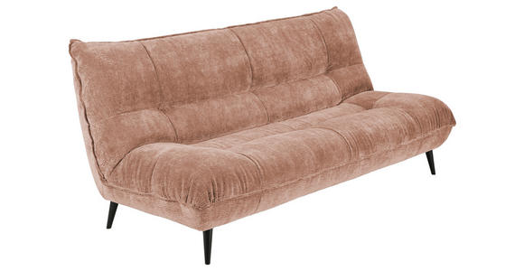 3-SITZER-SOFA in Mikrofaser Rosa  - Schwarz/Rosa, KONVENTIONELL, Textil/Metall (230/100/101cm) - Hom`in