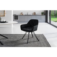 ARMLEHNSTUHL  in Eisen Samt  - Schwarz, LIFESTYLE, Holz/Textil (61/82/62cm) - Livetastic