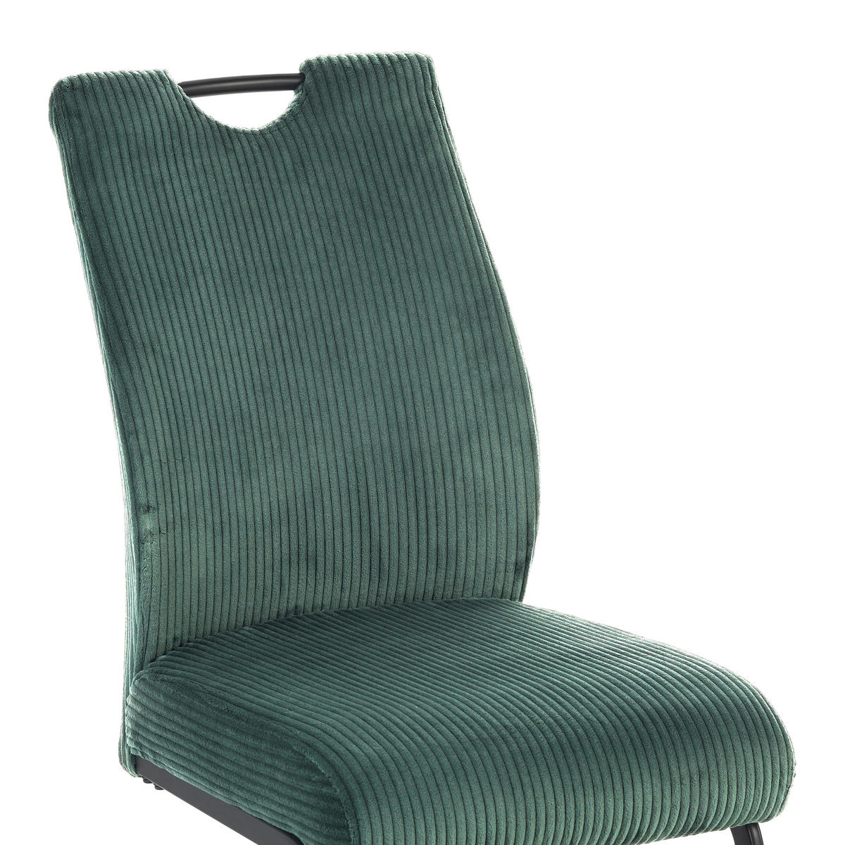 SCHWINGSTUHL  in Eisen Cord  - Schwarz/Grün, Design, Textil/Metall (43/97/57cm) - home24