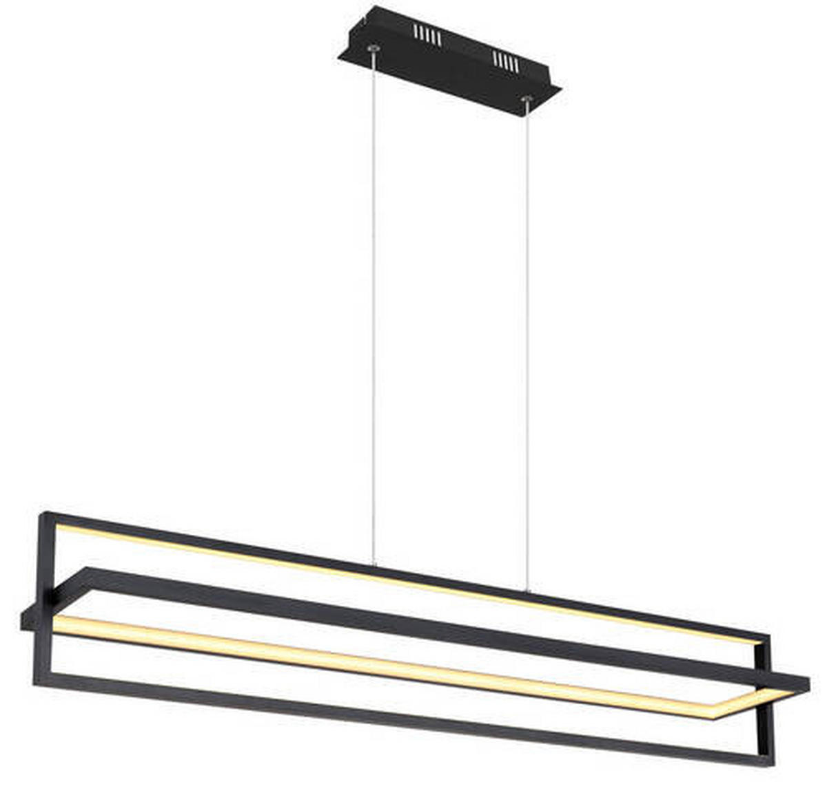 VISEČA SVETILKA     102/18/120 cm          - črna/opal, Trend, kovina/umetna masa (102/18/120cm) - Globo