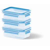 FRISCHHALTEDOSENSET CLIP & CLOSE 3-teilig  - Blau/Transparent, Basics, Kunststoff (16,3/5,8/11,3cm) - Emsa