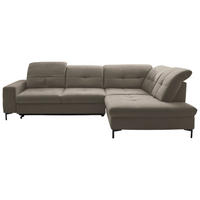 ECKSOFA in Chenille Hellbraun  310/240 cm  - Hellbraun/Schwarz, Design, Textil/Metall (310/240cm) - Xora