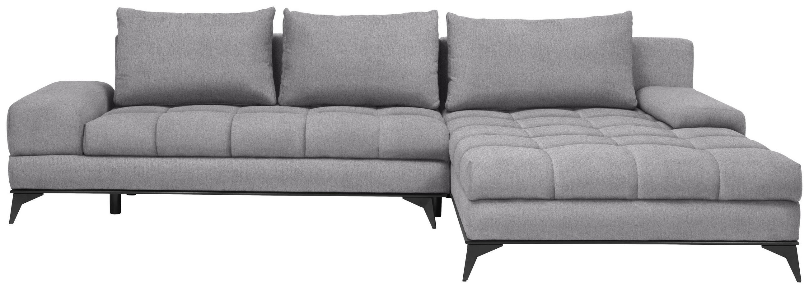 ECKSOFA Grau Webstoff  - Schwarz/Grau, Design, Textil/Metall (315/212cm) - Carryhome