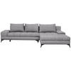 ECKSOFA Grau Webstoff  - Schwarz/Grau, Design, Textil/Metall (315/212cm) - Carryhome