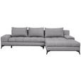 ECKSOFA Grau Webstoff  - Schwarz/Grau, Design, Textil/Metall (315/212cm) - Carryhome