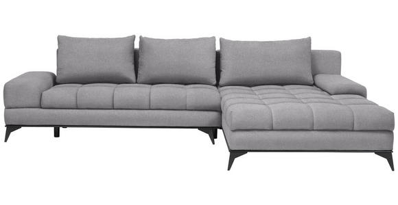 ECKSOFA Grau Webstoff  - Schwarz/Grau, Design, Textil/Metall (315/212cm) - Carryhome