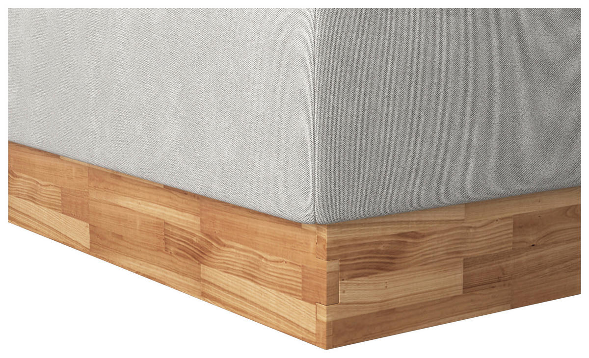 KÁRPITOZOTT ÁGY 180/200 cm  világosszürke  - világosszürke/fekete, Basics, faalapú anyag/textil (180/200cm) - Carryhome