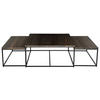 SOFFBORD SET i trä, metall 90/90/42 cm  - svart/mörkbrun, Design, metall/trä (90/90/42cm)