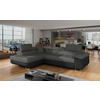 ECKSOFA in Textilgeflecht Grau, Schwarz  203/272 cm  - Chromfarben/Schwarz, Design, Textil/Metall (203/272cm) - MID.YOU
