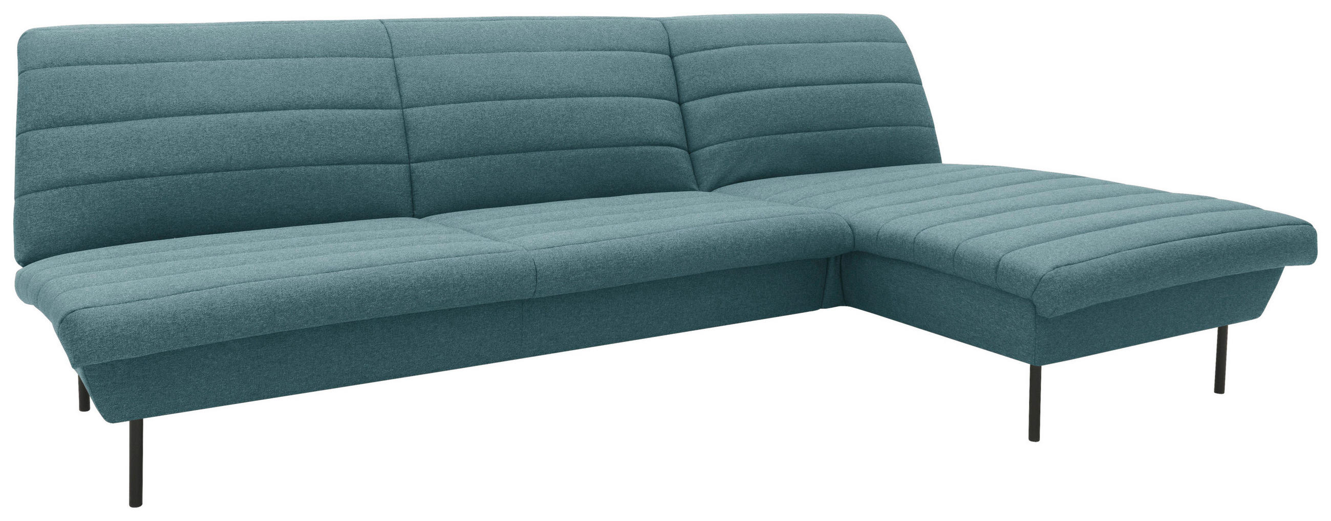 ECKSOFA Looks IX Petrol Webstoff  - Petrol/Schwarz, Design, Textil/Metall (274/168cm) - LOOKS by W.Joop