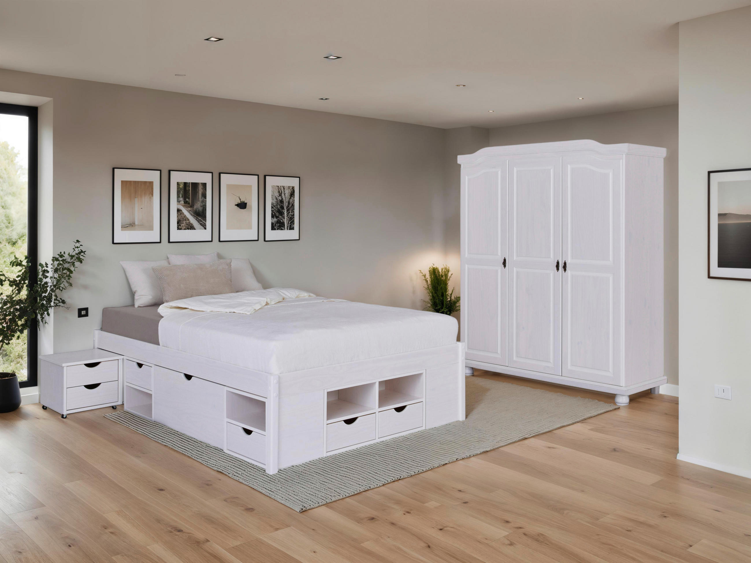 EINZELZIMMER Weiß  - Naturfarben/Weiß, MODERN, Holz - MID.YOU