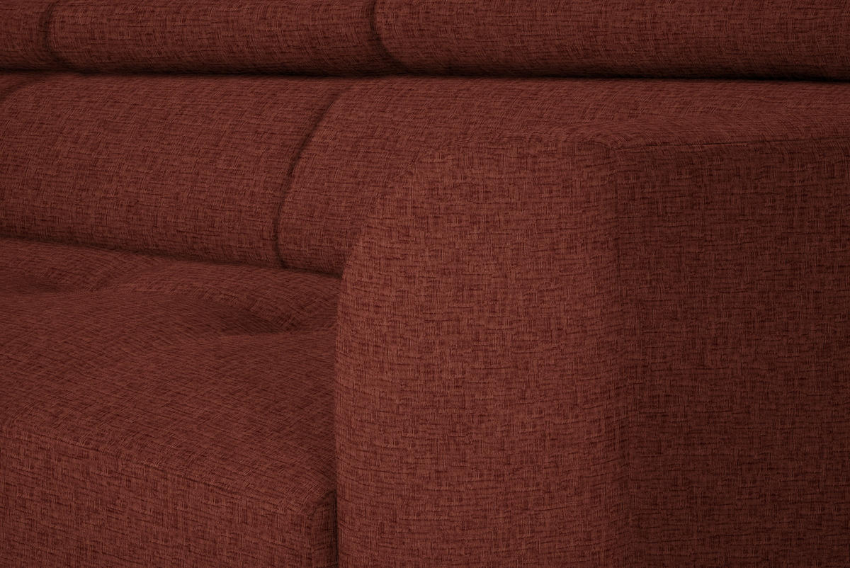 ECKSOFA in Chenille Rostfarben  205/280 cm  - Rostfarben/Schwarz, Design, Textil/Metall (205/280cm) - Xora